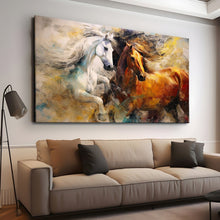 Load image into Gallery viewer, Stretched canvas wall art print – Canvas Wall Art Painting Horses HR134 – Small – 30x20 in (75x50 cm) – Iloski Art LLC