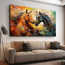 Load image into Gallery viewer, Stretched canvas wall art print – Canvas Wall Art Painting Horses HR136 – Small – 30x20 in (75x50 cm) – Iloski Art LLC