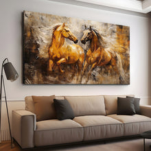 Load image into Gallery viewer, Stretched canvas wall art print – Canvas Wall Art Painting Horses HR138 – Small – 30x20 in (75x50 cm) – Iloski Art LLC