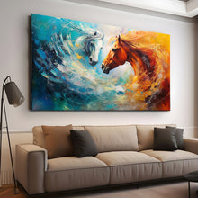 Load image into Gallery viewer, Stretched canvas wall art print – Canvas Wall Art Painting Horses HR143 – Small – 30x20 in (75x50 cm) – Iloski Art LLC