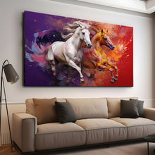 Load image into Gallery viewer, Stretched canvas wall art print – Canvas Wall Art Painting Horses HR179 – Small – 30x20 in (75x50 cm) – Iloski Art LLC