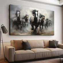 Load image into Gallery viewer, Stretched canvas wall art print – Canvas Wall Art Painting Horses HR180 – Small – 30x20 in (75x50 cm) – Iloski Art LLC