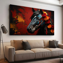 Load image into Gallery viewer, Stretched canvas wall art print – Canvas Wall Art Painting Horses HR198 – Small – 30x20 in (75x50 cm) – Iloski Art LLC