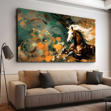 Load image into Gallery viewer, Stretched canvas wall art print – Canvas Wall Art Painting Horses HR122 – Small – 30x20 in (75x50 cm) – Iloski Art LLC