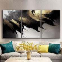 Load image into Gallery viewer, Gallery wrapped canvas wall art print – Modular Art Collection: Contemporary Designs in Pieces MAC080 – Medium M (24 × 36 inches × 3 pieces – Total length 72 inches)