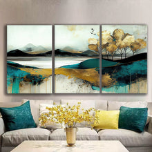 Load image into Gallery viewer, Gallery wrapped canvas wall art print – Modular Art Collection: Contemporary Designs in Pieces MAC085 – Small S (20x30inchx3p - total length 60inch/150cm)