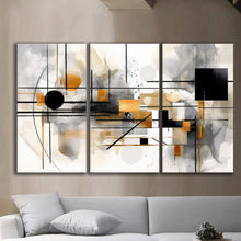 Load image into Gallery viewer, Gallery wrapped canvas wall art print – Modular Art Collection: Contemporary Designs in Pieces MAC026 – Small S (20x30inchx3p - total length 60inch/150cm)