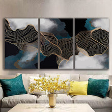 Load image into Gallery viewer, Gallery wrapped canvas wall art print – Modular Art Collection: Contemporary Designs in Pieces MAC102 – Small S (20x30inchx3p - total length 60inch/150cm)