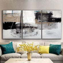 Load image into Gallery viewer, Gallery wrapped canvas wall art print – Modular Art Collection: Contemporary Designs in Pieces MAC103 – Small S (20x30inchx3p - total length 60inch/150cm)