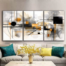 Load image into Gallery viewer, Gallery wrapped canvas wall art print – Modular Art Collection: Contemporary Designs in Pieces MAC109 – Small S (20x30inchx3p - total length 60inch/150cm)