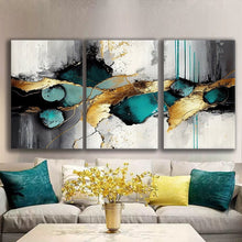 Load image into Gallery viewer, Gallery wrapped canvas wall art print – Modular Art Collection: Contemporary Designs in Pieces MAC119 – Small S (20x30inchx3p - total length 60inch/150cm)