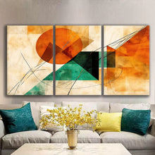 Load image into Gallery viewer, Gallery wrapped canvas wall art print – Modular Art Collection: Contemporary Designs in Pieces MAC036 – Medium M (24 × 36 inches × 3 pieces – Total length 72 inches)