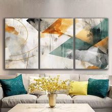 Load image into Gallery viewer, Gallery wrapped canvas wall art print – Modular Art Collection: Contemporary Designs in Pieces MAC038 – Small S (20x30inchx3p - total length 60inch/150cm)