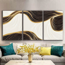 Load image into Gallery viewer, Gallery wrapped canvas wall art print – Modular Art Collection: Contemporary Designs in Pieces MAC041 – Medium M (24 × 36 inches × 3 pieces – Total length 72 inches)