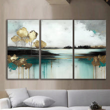 Load image into Gallery viewer, Gallery wrapped canvas wall art print – Modular Art Collection: Contemporary Designs in Pieces MAC052 – Small S (20x30inchx3p - total length 60inch/150cm)