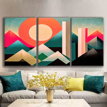 Load image into Gallery viewer, Gallery wrapped canvas wall art print – Modular Art Collection: Contemporary Designs in Pieces MAC042 – Medium M (24 × 36 inches × 3 pieces – Total length 72 inches)