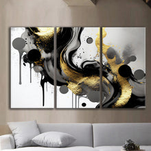 Load image into Gallery viewer, Gallery wrapped canvas wall art print – Modular Art Collection: Contemporary Designs in Pieces MAC068 – Small S (20x30inchx3p - total length 60inch/150cm)