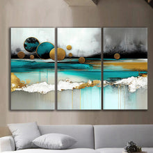 Load image into Gallery viewer, Gallery wrapped canvas wall art print – Modular Art Collection: Contemporary Designs in Pieces MAC070 – Small S (20x30inchx3p - total length 60inch/150cm)