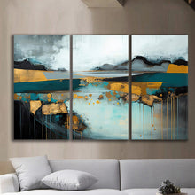 Load image into Gallery viewer, Gallery wrapped canvas wall art print – Modular Art Collection: Contemporary Designs in Pieces MAC073 – Small S (20x30inchx3p - total length 60inch/150cm)
