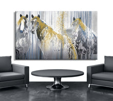 Load image into Gallery viewer, Canvas printed painting, not framed, rolled in tube, subject animal, horsses.