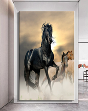 Load image into Gallery viewer, Canvas printed painting, not framed, rolled in tube, subject animal, horsses.
