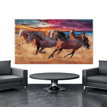 Load image into Gallery viewer, Stretched canvas wall art print – Canvas Wall Art Painting Horses HR284 – Small – 30x20 in (75x50 cm) – Iloski Art LLC