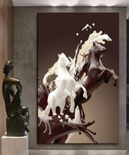 Load image into Gallery viewer, Canvas printed painting, not framed, rolled in tube, subject animal, horsses.