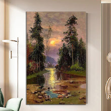 Load image into Gallery viewer, Canvas printed painting, not framed, rolled in tube, subject nature, preries, mountains.