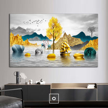 Load image into Gallery viewer, Canvas printed painting, not framed, rolled in tube, subject nature, preries, mountains.
