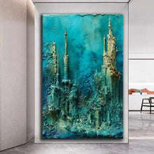 Load image into Gallery viewer, Canvas printed painting, not framed, rolled in tube, subject nature, preries, mountains.