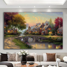 Load image into Gallery viewer, Canvas printed painting, not framed, rolled in tube, subject nature, preries, mountains.