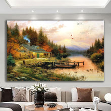 Load image into Gallery viewer, Canvas printed painting, not framed, rolled in tube, subject nature, preries, mountains.