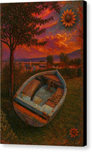 Load image into Gallery viewer, Ohrid Abandoned Rowboat at Sunset - Canvas Print