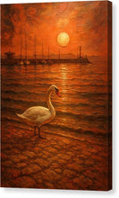 Load image into Gallery viewer, Orid Swan by Sunset Harbor - Canvas Print