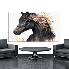 Load image into Gallery viewer, Stretched canvas wall art print – Canvas Wall Art Painting Horses HR317 – Small – 30x20 in (75x50 cm) – Iloski Art LLC
