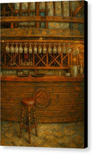 Load image into Gallery viewer, Rustic Bar Interior with Glassware Monastery Winery Ohrid - Canvas Print