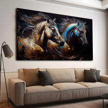 Load image into Gallery viewer, Canvas printed painting, not framed, rolled in tube, subject animal, horsses.
