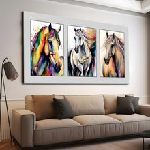 Load image into Gallery viewer, Canvas printed painting, not framed, rolled in tube, subject animal, horsses.
