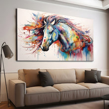 Load image into Gallery viewer, Stretched canvas wall art print – Canvas Wall Art Painting Horses HR335 – Small – 30x20 in (75x50 cm) – Iloski Art LLC