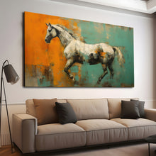 Load image into Gallery viewer, Canvas printed painting, not framed, rolled in tube, subject animal, horsses.
