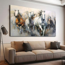 Load image into Gallery viewer, Canvas printed painting, not framed, rolled in tube, subject animal, horsses.