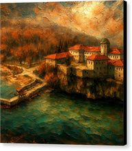 Load image into Gallery viewer, Serene Cliffside Monastery St. Naum Ohridski - Canvas Print