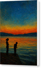 Load image into Gallery viewer, Silhouette Sunset Fishing Scene Ohrid - Canvas Print