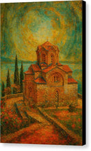 Load image into Gallery viewer, St. Jovan Kaneo Rustic Monastery at Sunset - Canvas Print