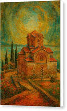 Load image into Gallery viewer, St. Jovan Kaneo Rustic Monastery at Sunset - Canvas Print
