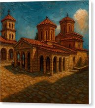 Load image into Gallery viewer, St. Naum Ohrid Ancient Stone Cathedral in Sunlight - Canvas Print
