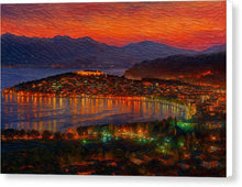 Load image into Gallery viewer, Sunset Over a Ohrid Coastal Town - Canvas Print