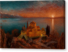 Load image into Gallery viewer, Sunset Over Lake Church St. Jovan Kaneo - Canvas Print