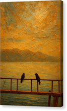 Load image into Gallery viewer, Sunset Over Water With Birds Ohrid Lake - Canvas Print