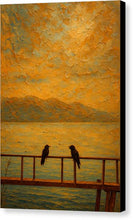 Load image into Gallery viewer, Sunset Over Water With Birds Ohrid Lake - Canvas Print